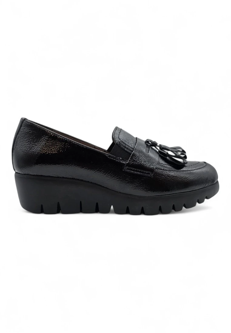 Mocasin cuña negro
